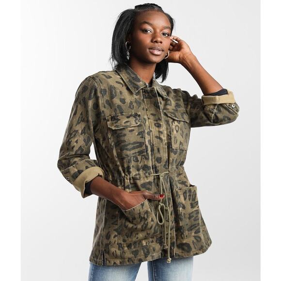 MYSTREE Washed Animal Print Jacket from Buckle Med 100% Cotton - Picture 1 of 12